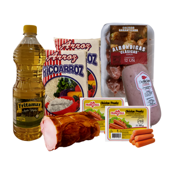 Super Combo Semanal: arroz, aceite, lomo ahumado, salchichas, mortadella y albóndigas de cerdo!!